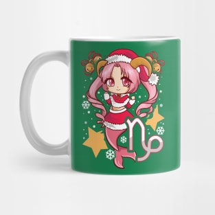 Chib Zodiac Capricorn Santa Claus Girl Manga Kawaii Mug